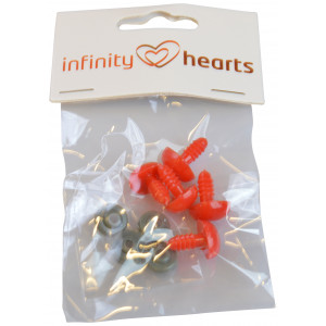 Infinity Hearts Sicherheitsaugen / Amigurumi Augen Nase Rot 18x13mm - von Infinity Hearts