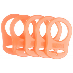 Infinity Hearts Schnullerclip/Schnulleradapter Orange 5x3cm - 5 Stk von Infinity Hearts