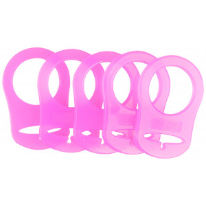 Infinity Hearts Schnullerclip/Schnulleradapter Pink 5x3cm - 5 Stk von Infinity Hearts