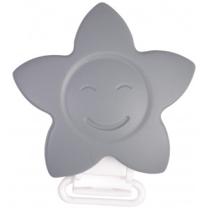 Infinity Hearts Hosenträgerclips Silikon Stern Grau 5x5cm - 1 Stk von Infinity Hearts