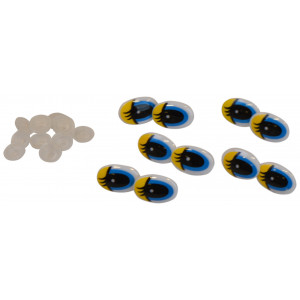 Infinity Hearts Sicherheits-Augen mit Make-Up Gelb / Blau 13x20mm - 5e von Infinity Hearts