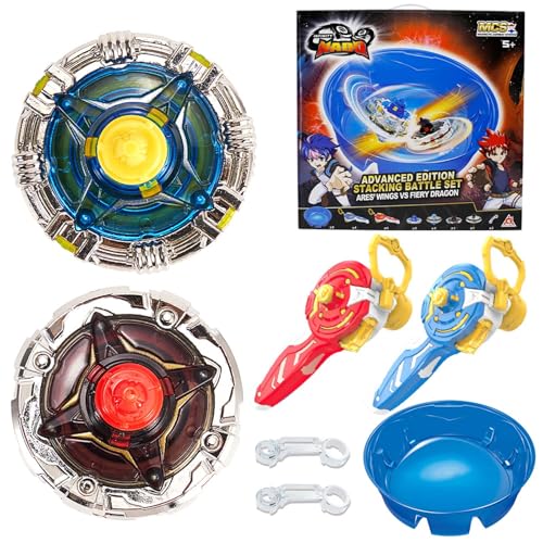 INFINITY NADO Kreisel Battle Arena Set, Battle Tops mit 2 magnetischen Launchern 2 Metallkreisel, Kinderspielzeug für Kinder Jungen Mädchen 5 6 7 8 9 10 11 12 Jahre alt Ares' Wings vs Fiery Dragon INFINITY NADO Kreisel Battle Arena Set, Battle Tops mit 2 magnetischen Launchern 2 Metallkreisel, Kinderspielzeug für Kinder Jungen Mädchen 5 6 7 8 9 10 11 12 Jahre alt Ares' Wings vs Fiery Dragon von Infinity Nado