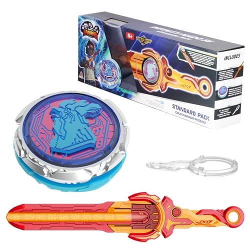 Infinity Nado Kreisel für Kinder Metall Spielzeug Jungen, Battle Tops Kreisel Launcher Spielzeug Jungen, Spinning Tops Jungen ab 5 6 7 8 9 10 11 12 Jahre, Standard Pack Gold Warrior Phoenix von INFINITY NADO