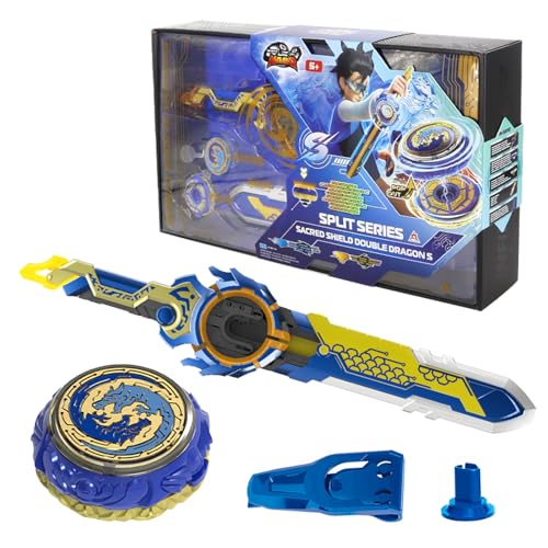 INFINITY NADO Kreisel für Kinder Metall Spielzeug Jungen, Battle Tops Kreisel Launcher Spielzeug, Spinning Tops Jungen ab 5 Jahre, Split Series Sacred Shield Double Dragon S von INFINITY NADO