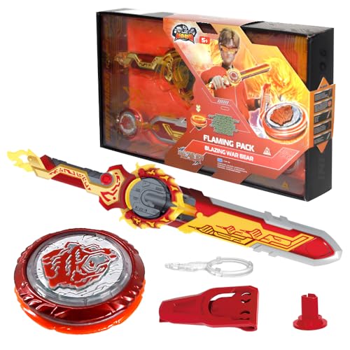 INFINITY NADO Kreisel für Kinder Split Series Metall Spielzeug Jungen, Battle Tops Kreisel Launcher Spielzeug, Spinning Tops Jungen ab 5 Jahre, Flaming Pack Blazing War Bear von INFINITY NADO