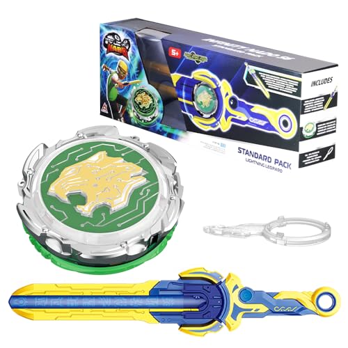 INFINITY NADO Kreisel für Kinder Metall Spielzeug Jungen, Battle Tops Kreisel Launcher Spielzeug, Spinning Tops Jungen ab 5 6 7 8 9 10 11 12 Jahre, Standard Pack Lightning Leopard von INFINITY NADO