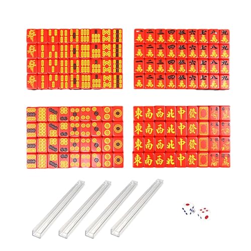 Injuv Kleines Mahjong-Set, tragbares Mahjong-Tischset,Tragbares Mahjong-Set - Tragbarer und Outdoor-Reise- und Schlafspaß im chinesischen Stil von Injuv