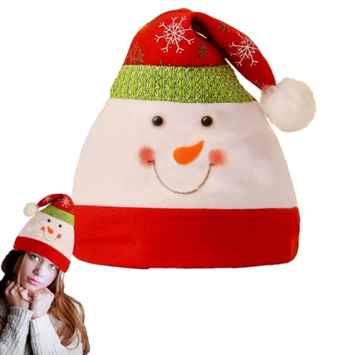 Injuv Plüsch-Weihnachtsmannmütze | Niedliche Partykostüm Weihnachtsmütze,Winter-Kopfbedeckung, Weihnachtsmütze, lustige Weihnachtsmütze für Jungen und Mädchen, Weihnachts-Partyzubehör von Injuv