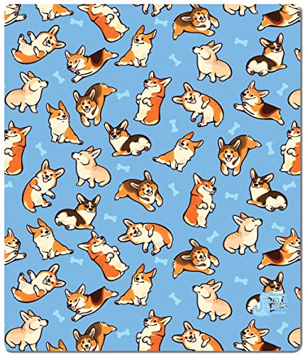 Inked Playmats Corgis Spielmatte für 2 Spieler, 71,1 x 61 cm, Blau von Inked Playmats