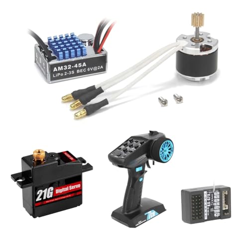 Inkoby 2322 2600KV Brushless Motor 45A Motor 7CH Fernsteuerungsempfänger 21g Servo Kit für 1/12 RC Auto MN82 MN99S MN168 MN78 von Inkoby