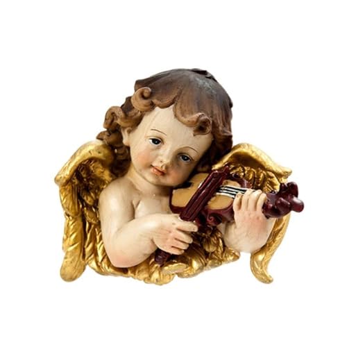 Inmaculada Romero IR Engelsfigur Büste 8 cm. Skulptur Harz Detail Musikinstrument Violine von Inmaculada Romero IR