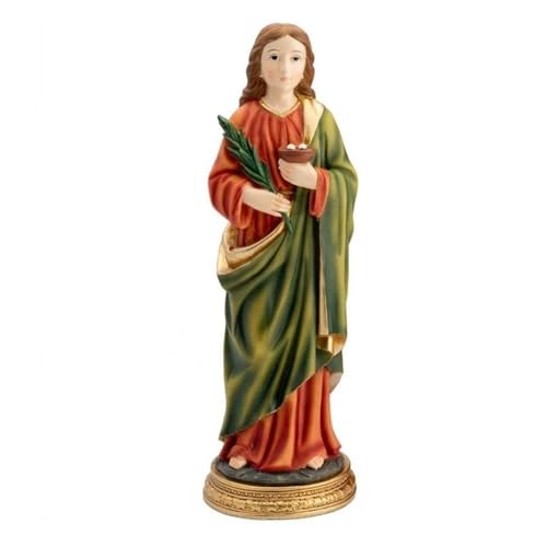 Inmaculada Romero IR Figur der Heiligen Lucia 30 cm. Schutzpatron der blinden Harzbasis. Unisex. Länge (cm): 30. von Inmaculada Romero IR