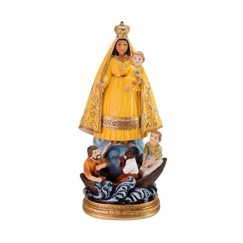 Inmaculada Romero IR Figur der Jungfrau Caridad del Cobre 20 cm. Skulptur, Schutzpatron Kubas, gelber Harzmantel von Inmaculada Romero IR