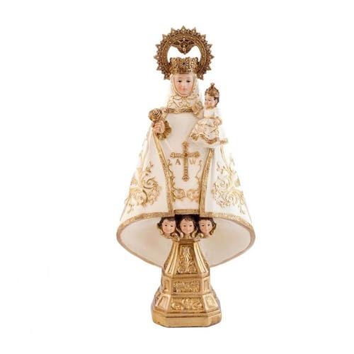 Inmaculada Romero IR Figur der Jungfrau von Covadonga 30 cm. Skulptur La Santina Asturias weißer Mantel aus Harz von Inmaculada Romero IR