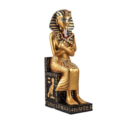 Inmaculada Romero IR Figur des ägyptischen Pharaos König Tutanchamun, 27 cm. goldene Skulptur sitzende Statue. von Inmaculada Romero IR