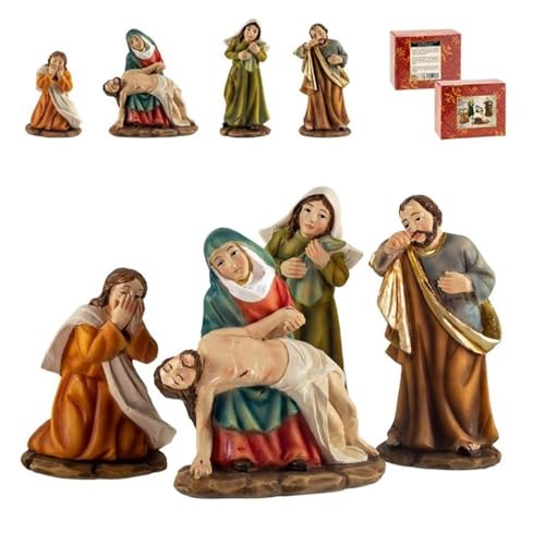 Inmaculada Romero IR Jungfrau der Piedas Sohn Jesus Christus 4 Figuren 8 cm. Osterset aus Harz. Unisex. Länge (cm): 8. von Inmaculada Romero IR