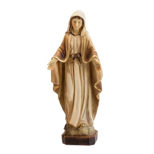 Inmaculada Romero IR Religiöse Figur der Wundertätigen Jungfrau 20 cm. Holzskulptur-Detail-Sockelstatue. von Inmaculada Romero IR