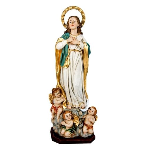 Inmaculada Romero IR Unbefleckte Jungfrauenfigur 43 cm. Skulptur Engel auf Harzbasis von Inmaculada Romero IR