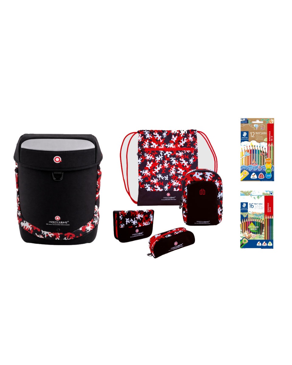 Innovabag Schulranzen Set Nero Rosso 8tlg. Innovabag Schulranzen Set Nero Rosso 8tlg. von Innovabag