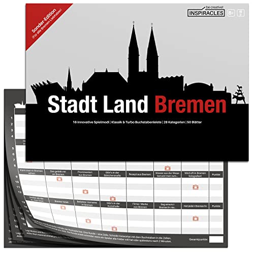 Stadt Land Bremen - Tolles Bremen Geschenk - Das Quiz Spiel für Bremer und Fans - Bremen Souvenirs, Bremen Andenken - Bremen Spiel für Freunde von Inspiracles