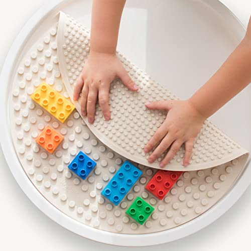 Inspire My Play – Stein Grundplatte aus Silikon für Bausteine – Kompatibel mit Allen großen Bausteinmarken – Doppelseitig für große Bausteine – Perfektes Zubehör für Sensory PlayTray von Inspire My Play