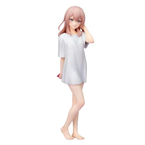 Anime Inui Sajuna Figur Anime Manga Charakter Inui Sajuna Statue PVC Stehhaltung Modell, Weißes T-Shirt, Lange Rosa Haare, Desktop Dekoration Sammlerstuck fur Fans 23cm von Insxuan