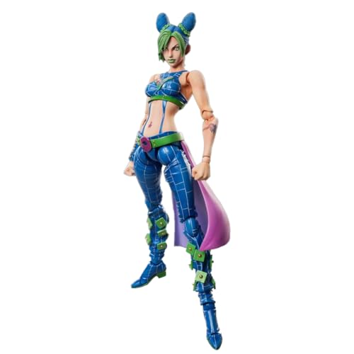 Cujoh Jolyne Actionfigur Statue, 17cm Anime JJBA Figur Cujoh Jolyne Action Figure, Gesicht austauschbar, Gelenk beweglich, Teile abnehmbar, Handgemachte Sammlerstück Geschenke von Insxuan