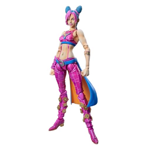 Cujoh Jolyne Actionfigur Statue, 17cm Anime JJBA Figur Cujoh Jolyne Action Figure, Gesicht austauschbar, Gelenk beweglich, Teile abnehmbar, Handgemachte Sammlerstück Geschenke von Insxuan