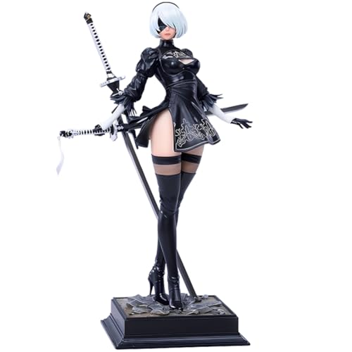 Insxuan 2B Figur 2Byorha Actionfigur 2Bautomata Figur Statue mit Wechselteilen, 28cm Anime Figur No.2 Type B Figur mit Sockel Sammlerstück von Insxuan