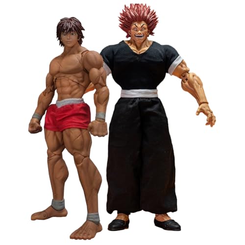 Insxuan 2pcs Baki Actionfigur Hanma Yujiro Figur Modell Statue, Anime Figure Hanma Baki Actionfigur, Gelenke Beweglich mit Zubehör, Handmade Collectible Desktop Decoration von Insxuan