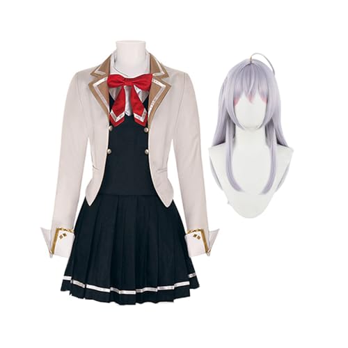 Insxuan Ailisa Mikhailova Kujou Cosplay Kostüm Anime Charakter Schuluniform mit Perücke und kompletten Zubehör Alisa Cosplay Halloween Rollenspiel Kleid von Insxuan