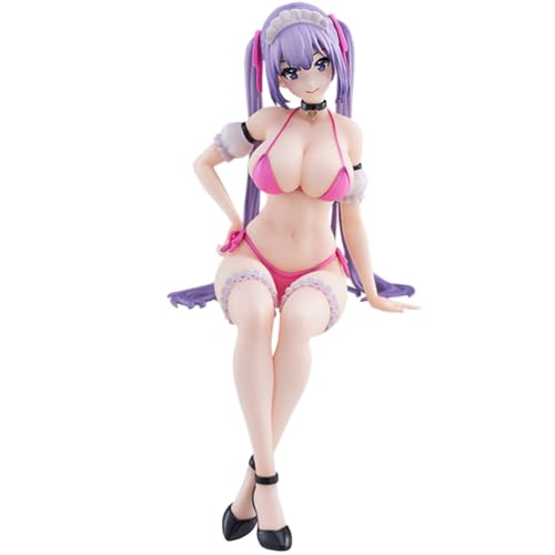 Insxuan Anime Figur Melty chan, 15cm Melty Sitzende PVC Figur in Badeanzug Kawaii Maid Melty-chan Figur Statue Modelle Sammlerstück für Fans von Insxuan