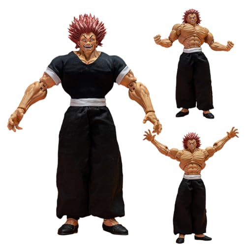 Insxuan Baki Actionfigur Hanma Yujiro Figur Modell Statue, Anime Figure Hanma Baki Actionfigur, Gelenke Beweglich mit Zubehör, Handmade Collectible Desktop Decoration von Insxuan