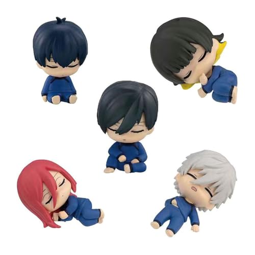 Insxuan Blue Lock Figuren, Anime Figure Seishiro Nagi/Bachira Meguru/Isagi Yoichi/Rin Itoshi/Chigiri Hyoma 5cm Cute Sleeping Pose Sammlung Desktop Dekorative Statue Figurine Geschenk Für Fans von Insxuan