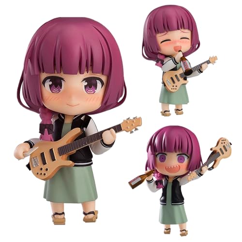 Insxuan Bocchi The Rock Figur, Anime Poseable Action Figur Hiroi Kikuri Auswechselbare Köpfe und Zubehör Puppe Sammelfigur Geschenk für Kinder und Fans von Insxuan