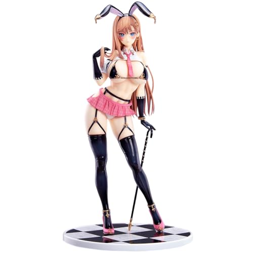 Insxuan Bunny Girl Figur mit Wechselgesicht, 29 cm Austauschbarem Oberkörper und Abnehmbaren Stock Stylische Desktop Actionfigur Moddle Statue für Sammler von Insxuan