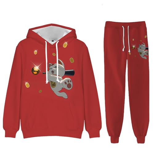 Insxuan DAN DA DAN Kapuzenpullover Hosen Sets Ayase Momo Kordelzug Kapuzenpullover und elastische Taille Hose Trainingsanzug 17 Stück Set Unisex Sweatshirt Hosen Sets Anime gedruckt Anzüge von Insxuan