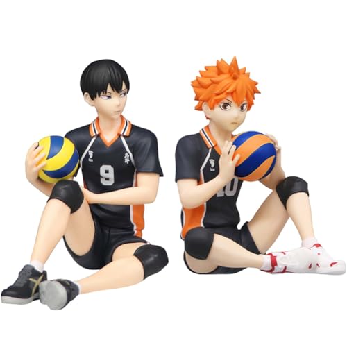 Insxuan Haikyuu Figuren Hinata Shoyo und Tobio Kageyama 12cm Sitzende Charaktere Sammlerstücke Desktop Dekorationen Anime Merch Spielzeug for Kinder von Insxuan