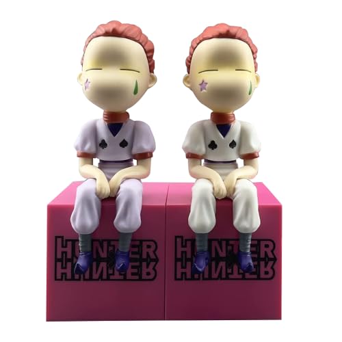 Insxuan Hisoka Anime Figur mit Sockel - Weiß & Lila Hisoka Q Version Bun Face Charakter Miniatur für Auto Armaturenbrett, Desktop, Handwerk Sammlermodell Hisoka Actionfigure von Insxuan