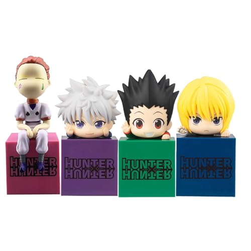 Insxuan Killua Zaoldyeck Anime Figur Q Version Charakter Statue Kurapika Miniatur Figur für Auto Armaturenbrett, Desktop, Handwerk Sammlermodell Hisoka Actionfigure Gon·Freecss Figur von Insxuan