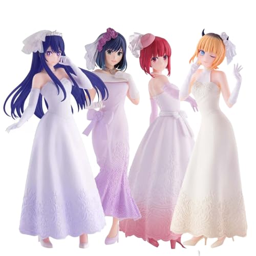 Insxuan Oshi no Ko Figuren 4pcs Hoshino Ai Figur Akane Kurokawa Modelle Statuen Memcho Actionfiguren Arima kana Hochzeit Kleid Figurine Dekoration Ornamente von Insxuan