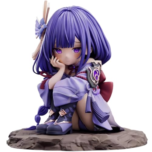 Insxuan Raiden Shogun Figuren 12cm Kawaii Cute Sitting Pose Sammlung Desktop Dekorative Statue Raiden Figurine Geschenk für Fans von Insxuan