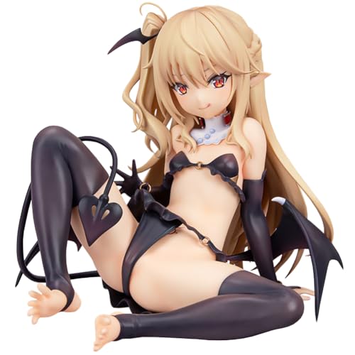 Insxuan Succubus Titi Actionfigur, Succubus Titi Statue 14cm Sitzende Figur mit Wechselteilen Tamano Kedama Anime Modell Inklusive Schwanz, Flügel und Austauschbarem Gesicht Desktop Sammlerstück von Insxuan