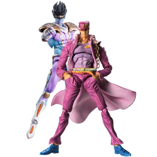 Kujo Jotaro Actionfigur Statue Anime JJBA Figur Star Platinum Action Figure, Gesicht austauschbar, Gelenk beweglich, Teile abnehmbar, Sammlung Desktop Ornamente Geschenke von Insxuan