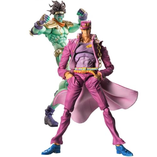 Kujo Jotaro Actionfigur Statue Anime JJBA Figur Star Platinum Action Figure, Gesicht austauschbar, Gelenk beweglich, Teile abnehmbar, Sammlung Desktop Ornamente Geschenke von Insxuan