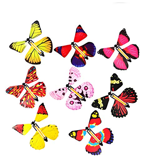 Fliegender Schmetterling, 12-teilige Magische Fliegende Schmetterling,Schmetterling mit Gummiband, Schmetterlings Karte,Geeignet für Geburtstagsgeschenke, Geschenkkarten (Zufällige Farbe)-B von Integrity.1