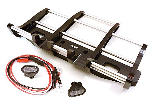 Integy RC Model Hop-ups C27116BLACK CNC Alloy Front Bumper w/ LED for Tamiya 1/14 King Hauler & Globe Liner von Integy