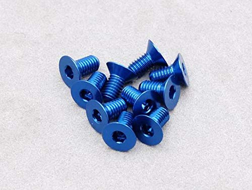 Integy RC Model Precision 3 x 6mm Machine Type 7075-T6 Countersunk Hex Screw (Dark Blue 10 Pcs) von Integy