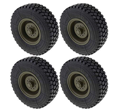 Integy RC Model Precision-Crafted Tire & Wheels (4) Designed for HG-P801 8X8 RC Military Truck von Integy