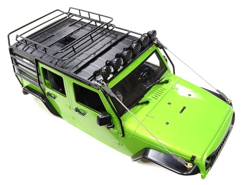 Integy RC-Modell, realistisches JW10-S+LED+Käfig-Hartplastik-Karosserie-Kit für Geländewagen im Maßstab 1:10, WB = 313 mm von Integy
